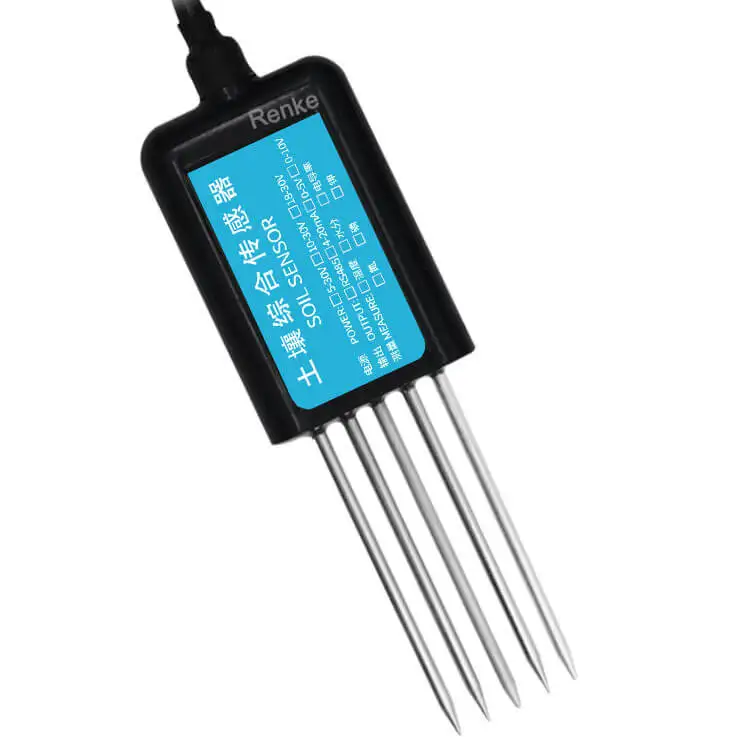 

Renke 5 pin soil tester temperature humidity npk ph ec soil test sensor