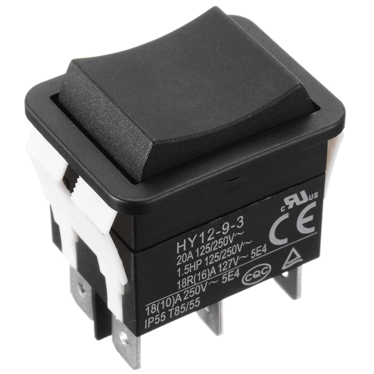 

1PC 6 Pins 18/20A 125/250V Black Button Rocker Switch ON OFF ON AC Mini Rocker Power Switches HY12-9-3 Model