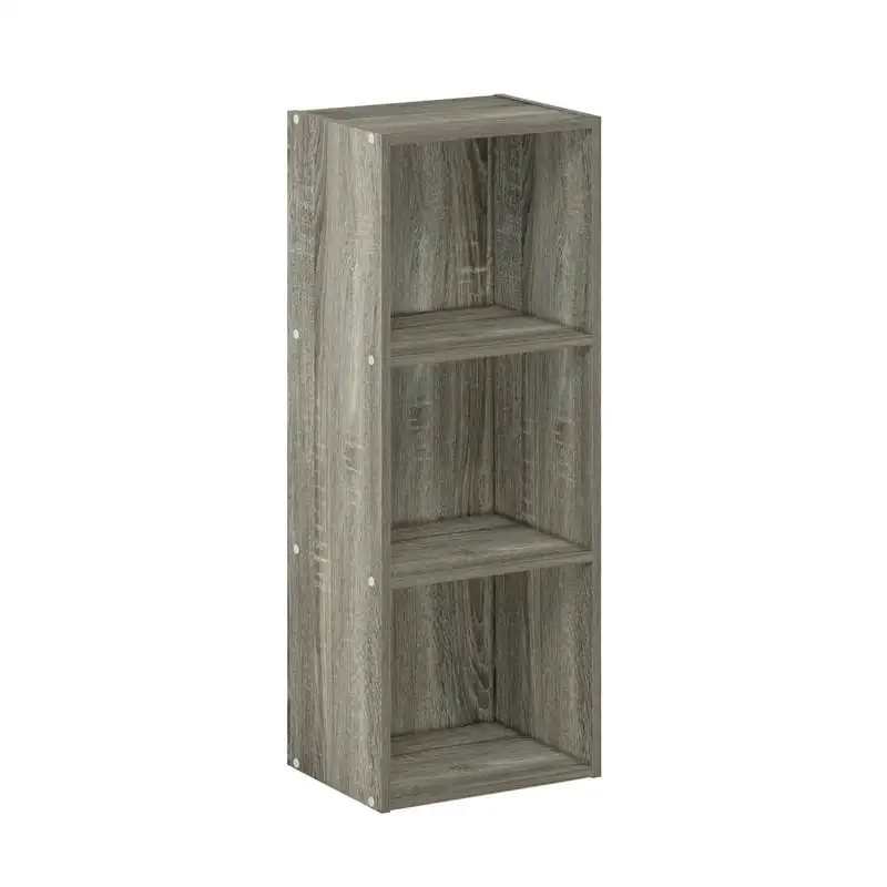 

3-Tier No Tool Assembly Open Bookcase, French Oak