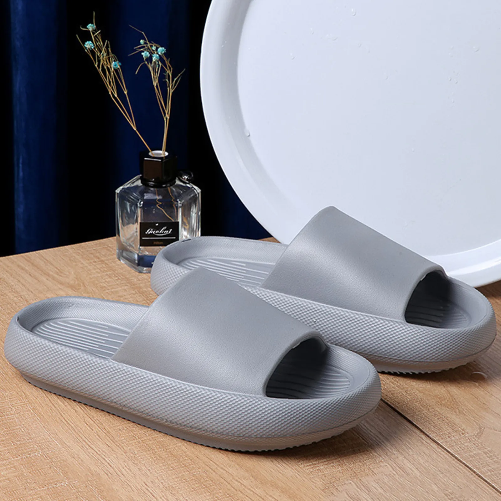 

Family Couple Slippers Men Thick Home Bathroom Shoes Beach Non-slip EVA Sandals Man Hotel Platform Soft Slipper Male Flats Shoes