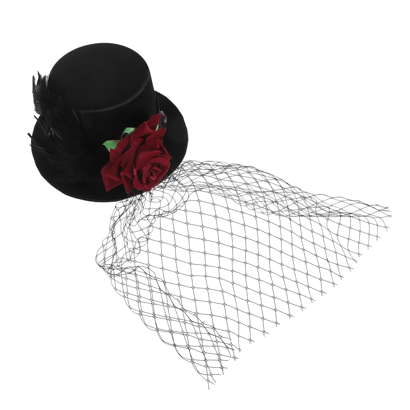 

Small Hat Vintage Rose Decor Hat with Clip Fascinator Wedding Party Tea Hat for