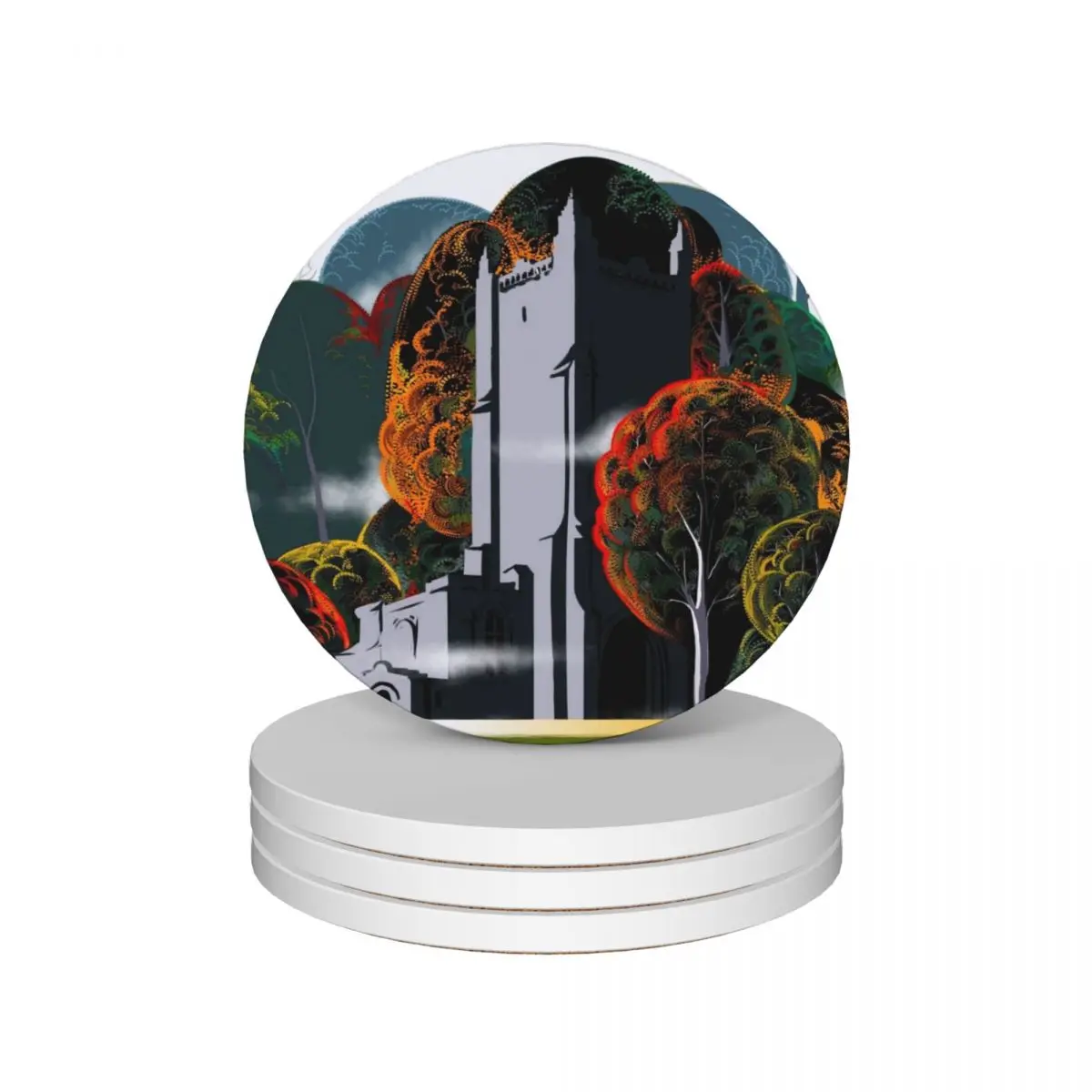 Керамические подставки для стаканов колледжа Carleton (набор из 4 шт.) коврик кружки