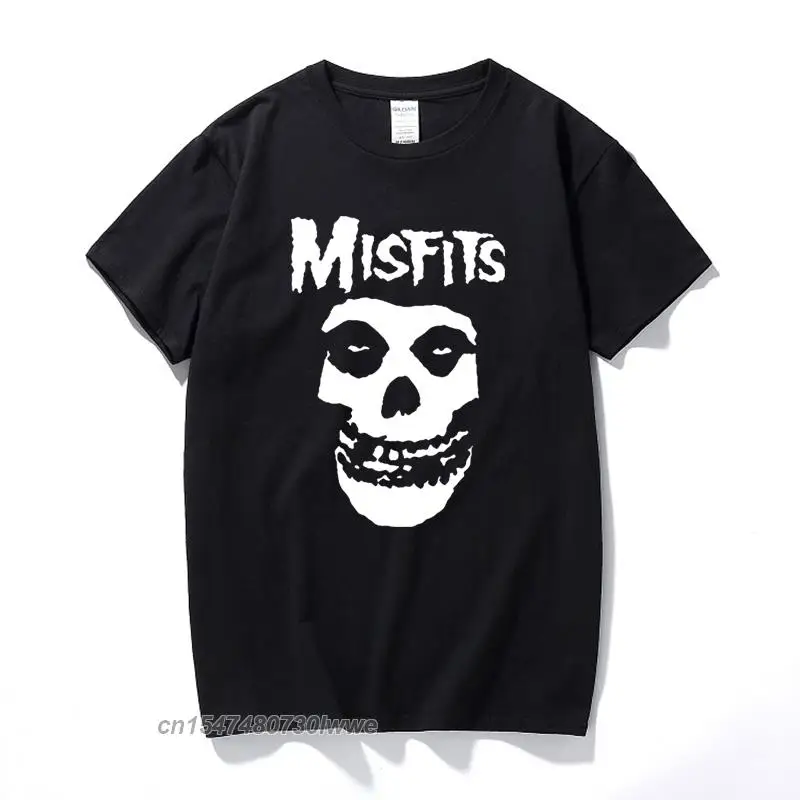 New Men's Hip-Hop Punk Skull Misfits Brand Cotton Short-Sleeve T-Shirt Cool Design Male Summer Basic Tops