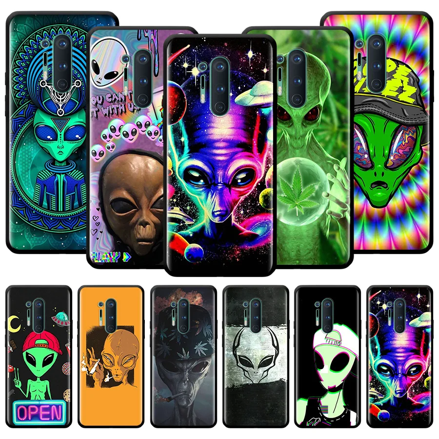 

Hot Interesting Alien Silicone Case For Oneplus Nord N100 N200 N10 2 CE Z 7 8 9 9RT 9R 7T 8T Pro 5G Luxury Shockproof Shell TPU