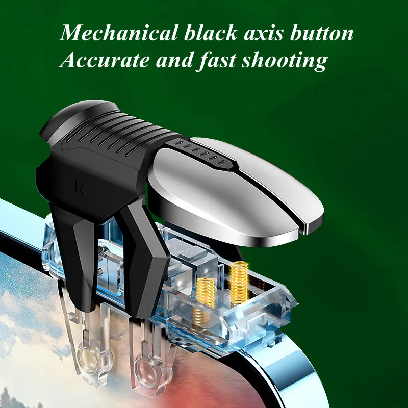 s07 mobile game trigger for pubg phone gaming controller l1 r1 alloy key button for iphone android gamepad joystick aim shooting free global shipping