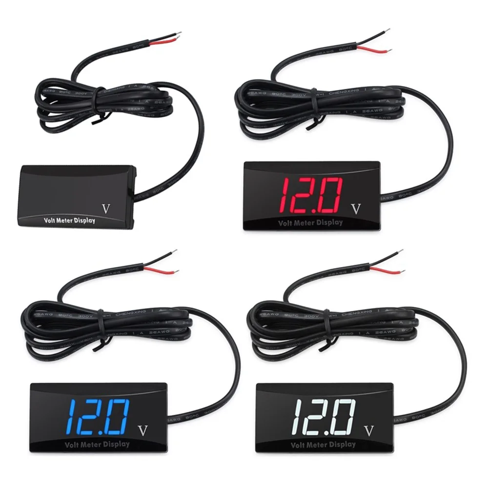 

DC 12V Digital Voltmeter Car Motorcycle Voltage and Voltage Tester Detector Battery Detection Module Digital Display Voltmeter