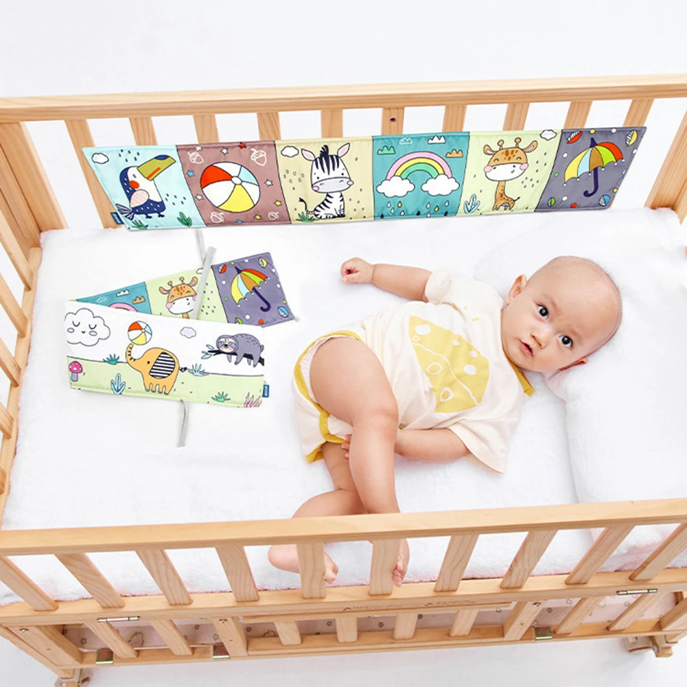

3D Infant Fabric Crinkle Books with Rustling Sound Tummy-Time Mat Kids Gift Interactive Book for Newborn Baby