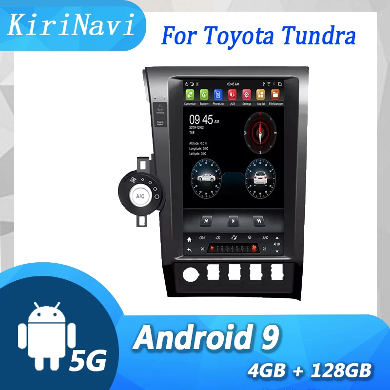 

KiriNavi вертикальный экран Tesla стиль 13,6 "Android 9,0 автомобильный Dvd мультимедийный плеер для Toyota Tundra радио Automotivo 2007-2011