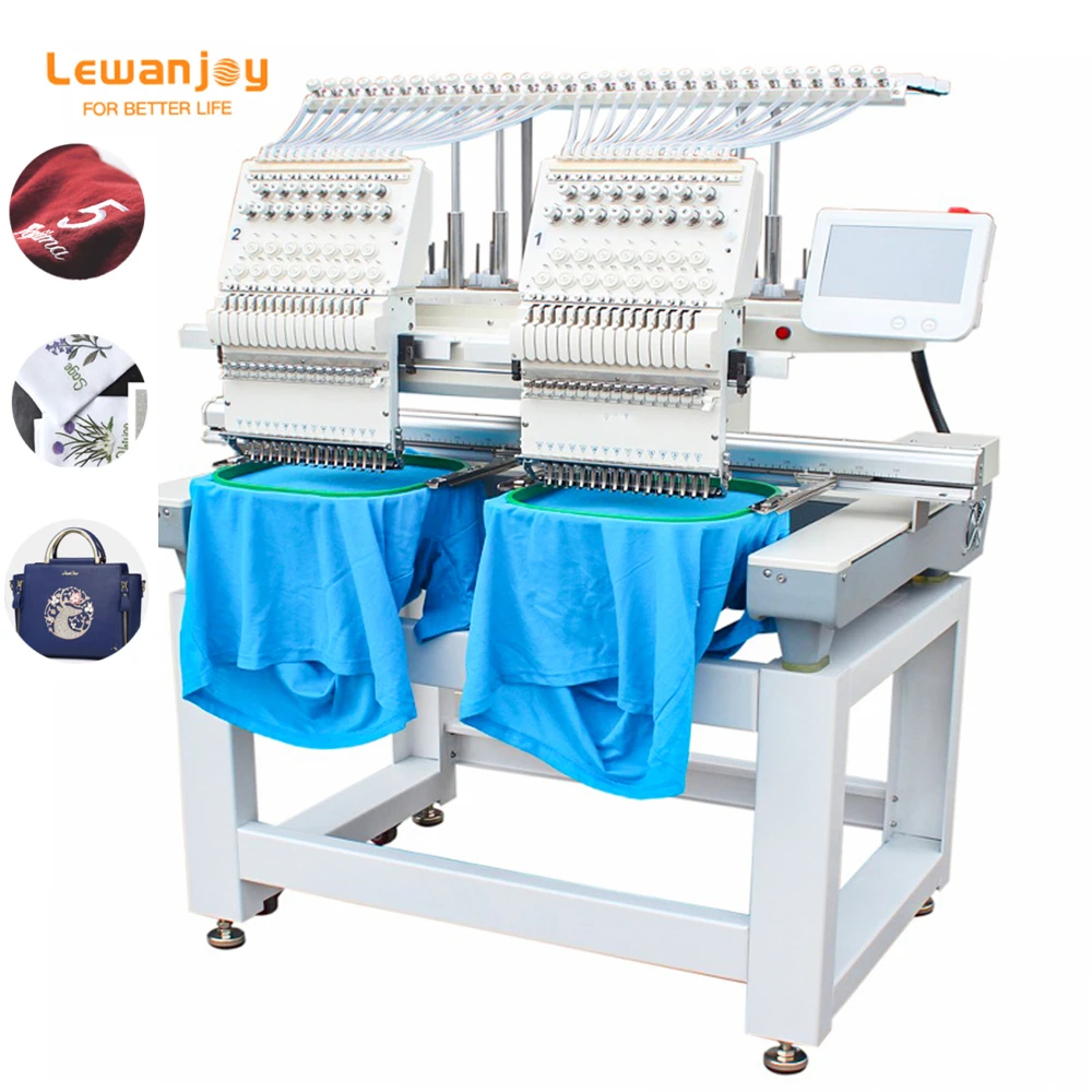 The Latest Multi Two Head Multifunctional Computerized Embroidery Machine For Hat T-shirt Flat