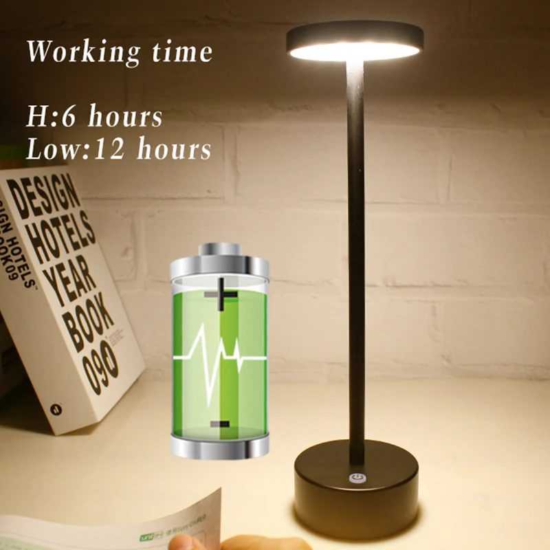 

LED Touch Desk Lamp Aluminum Alloy Waterproof Rechargeable Dimming Metal Table Lamps For Bar Living Room Reading Camping Light