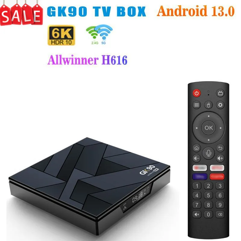 Фото ТВ-приставка GK90 на Android 13, процессор Allwinner H616, 2 ГБ ОЗУ, 8 ГБ ПЗУ, 2.4G/5G Dual Wi-Fi, BT5.2, медиаплеер, Set Top BOX №1