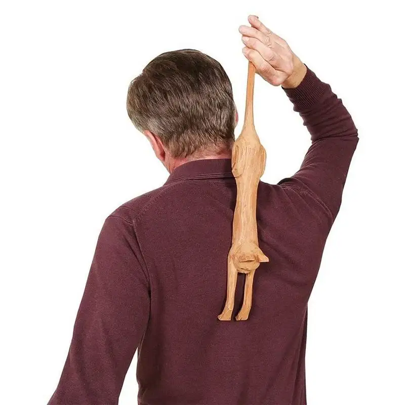 

Деревянная чесалка для спины в форме кошки, ручная чесалка для спины в форме кошки, d для мгновенного облегчения зуда, расслабления тела