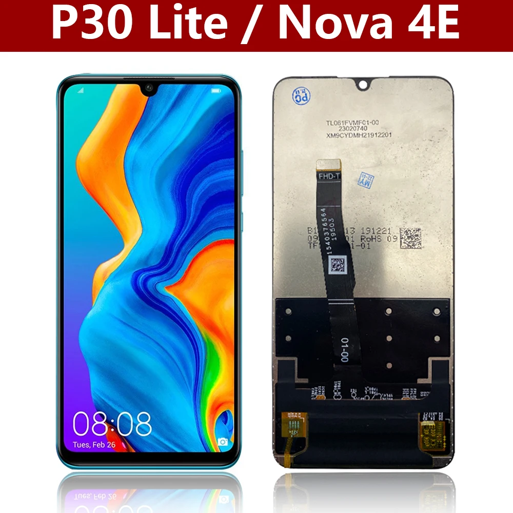 

NEW LCD For HUAWEI P30 Lite LCD Display Touch Screen For HUAWE MAR-LX1M LX1A LX2 L21MEA LX3A Screen Digitizer Assembly