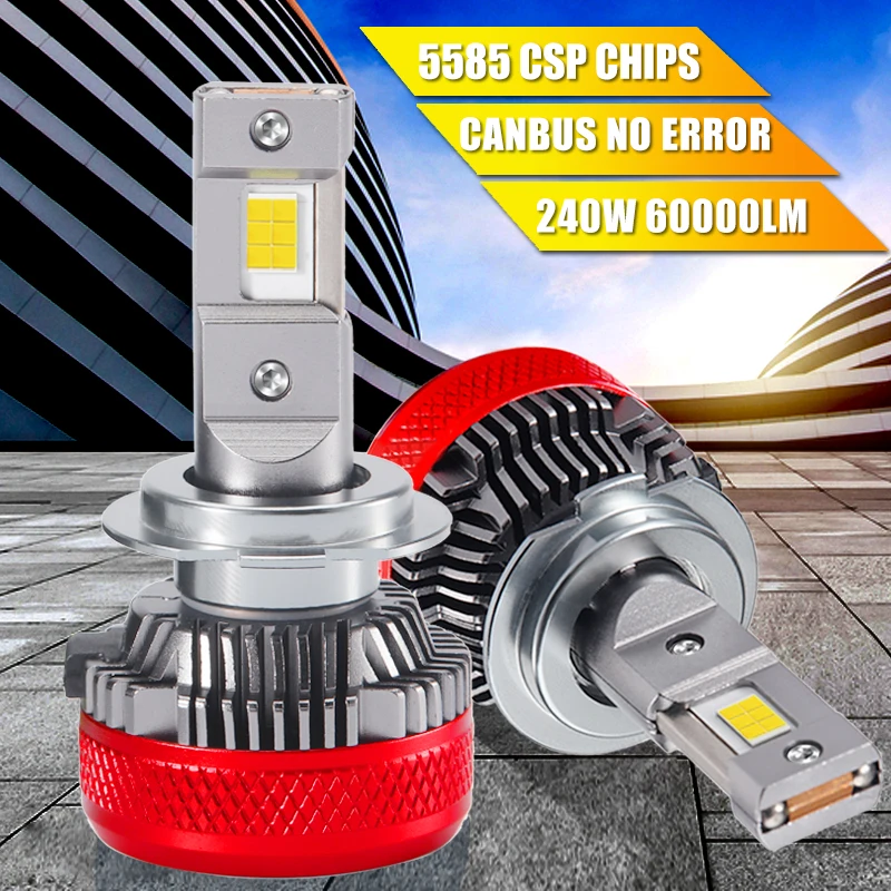 

240W High Power H7 H4 Led Headlight Canbus 5585 CSP 60000Lm H1 H8 H9 H11 9005/HB3 9006/HB4 9012 Hir2 6000K Car Bulbs Auto Lamps