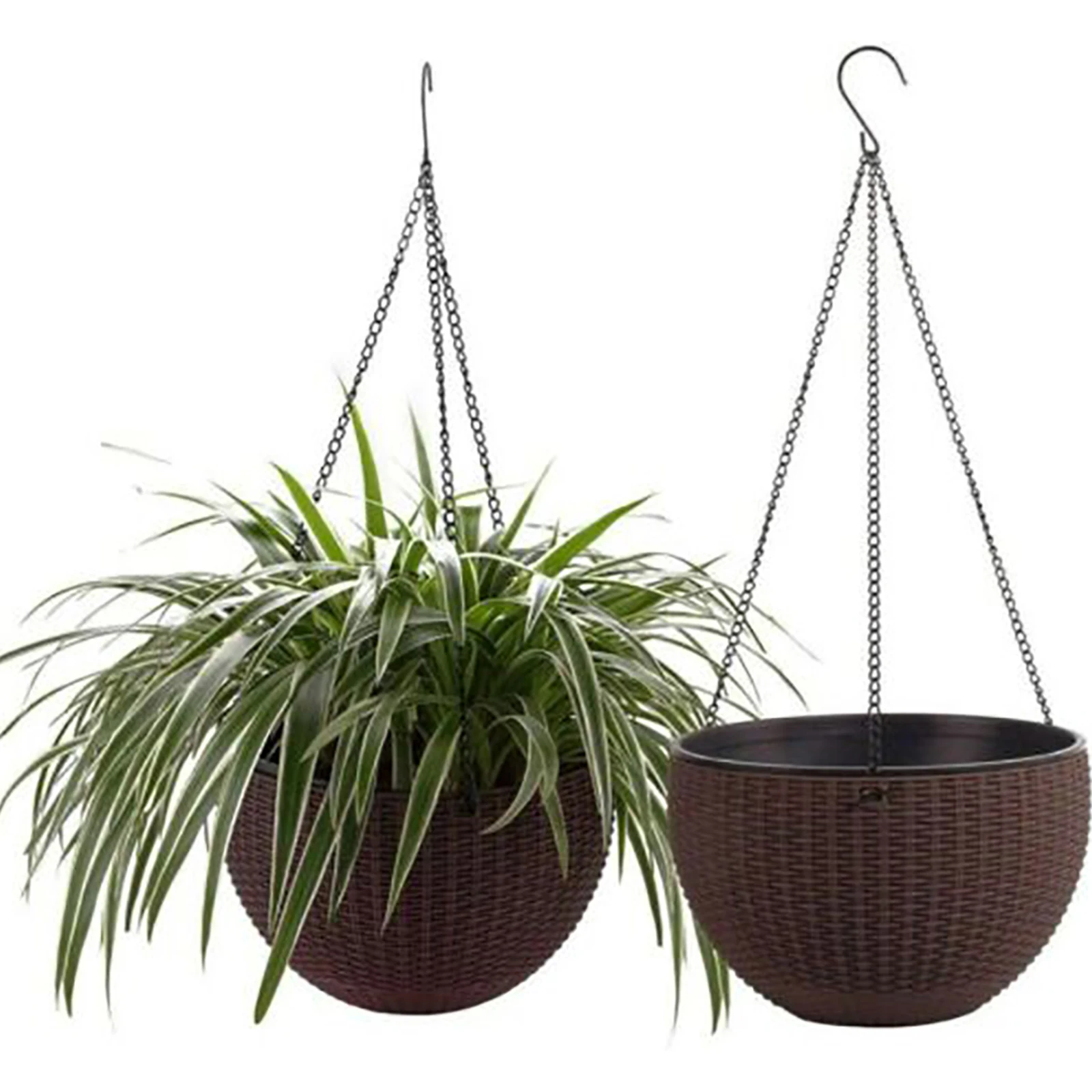 

Samger 2Pcs Gardening Green Plant Hanging Basket Plastic Hanger Flower Pot Handmade Macrame Pot Pocket Wall Courtyard Home Decor