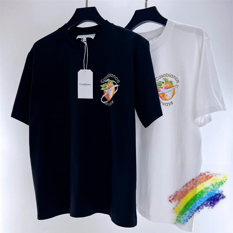 

Футболка с логотипом самолета Касабланка, мужская и женская Повседневная футболка высшего качества, черная, белая, с коротким рукавом