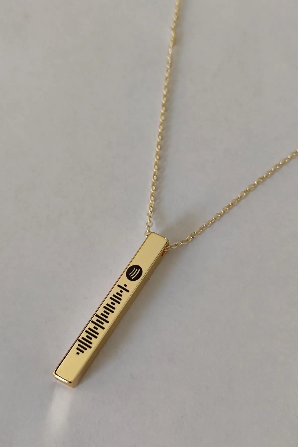 

Spotify Song Coded Bijouterie Gold Color Bar Stick Necklace Block Chain Bklspotykly-bottom Brass Jewelry & Jewelry Accessory