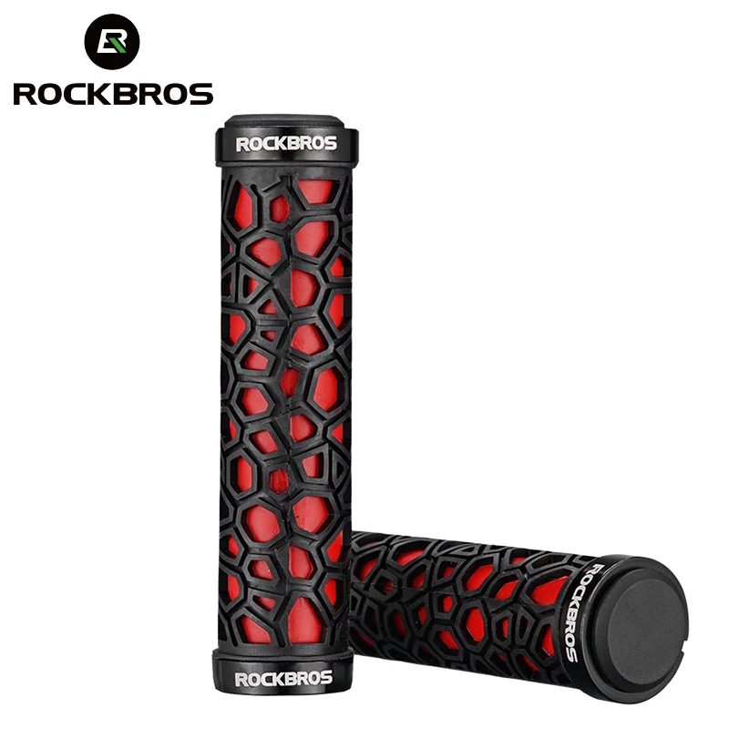 

ROCKBROS MTB Grips 3D Rubber Bicycle Handlebar Lock-on Handle Ultraight Bike Accessories Anti-skid Shock-Absorbing Cycling Parts