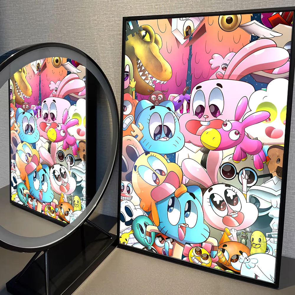 Удивительный мир мультфильм G-Gumball самоклеящаяся искусство Женская комната бар