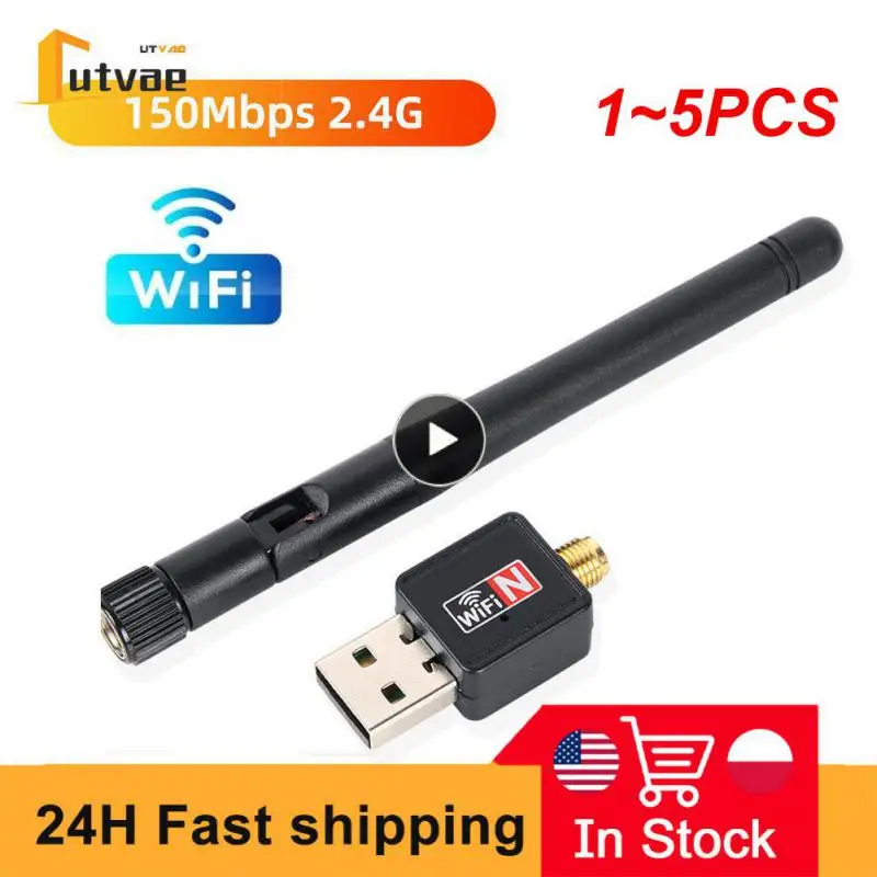 

1~5PCS WiFi Adapter 5dB Antenna 150Mbps Lan Wireless Network Card Portable USB 7601 chip for AHD DVR DVR