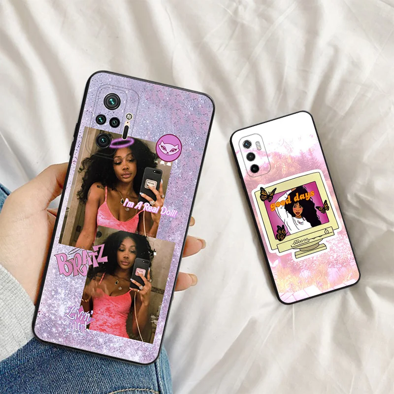 Silicone Black Phone Case for Xiaomi Mi Poco C61 F5 F4 GT F3 F1 X4 X3 X5 M3 M4 Pro M5 S C51 C50 C40 SZA Solana Imani Rowe Cover