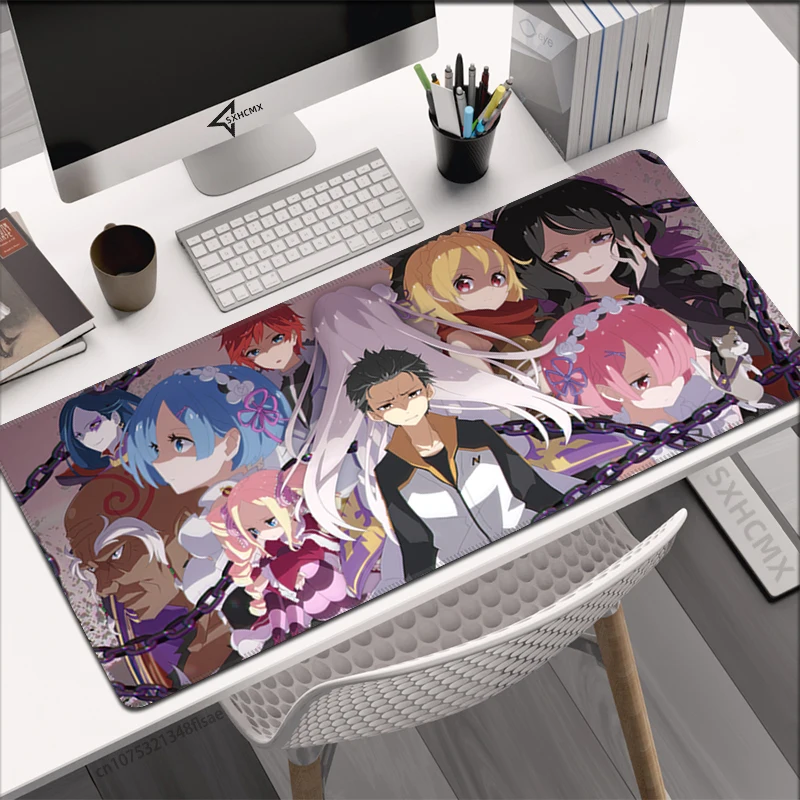 Коврик для мыши XXL 900x400 мм аниме Re Zero Rem Emilia настольный коврик игровые компьютерные
