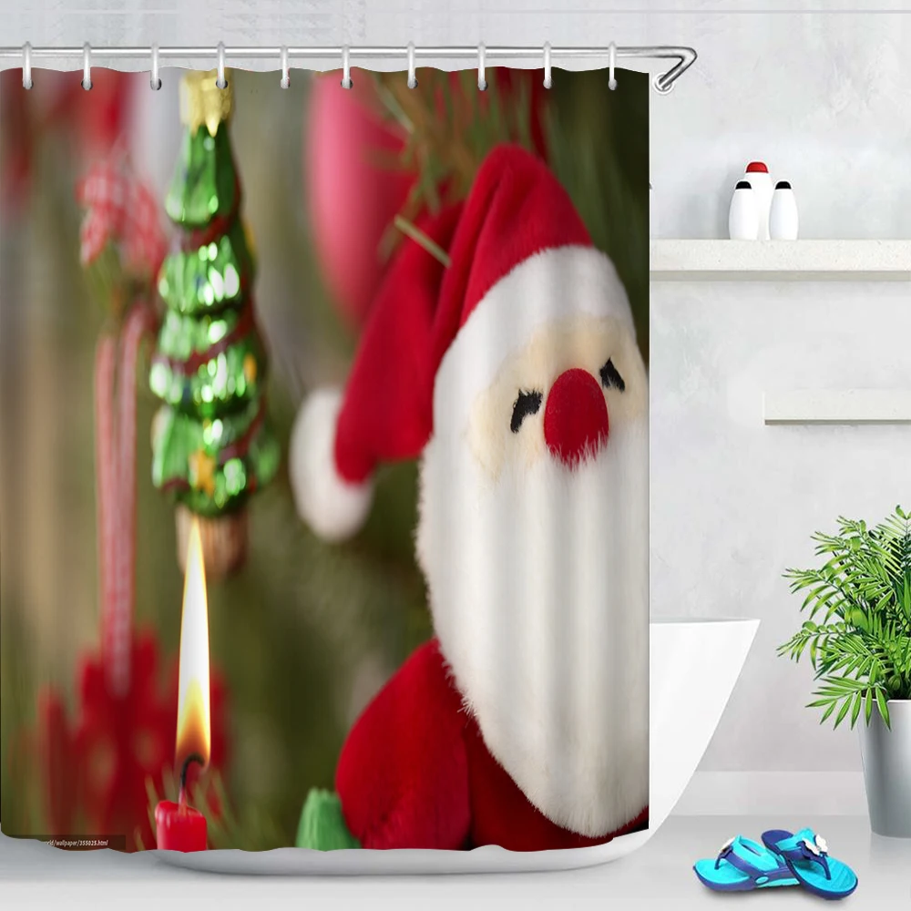 

Creative Father Christmas Muppet Pattern Shower Curtain Kids Bathroom Shower Curtain Screen Kitchen Waterproof Curtain Baño