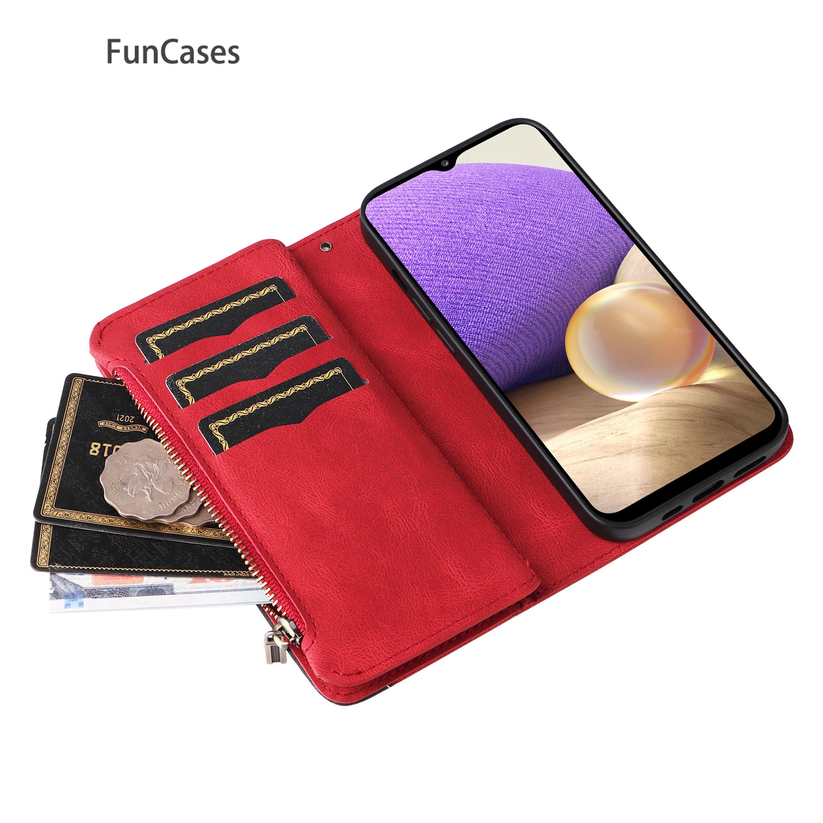 Высококачественный кожаный чехол-книжка для телефона Samsung A32 5G чехлы со стразами