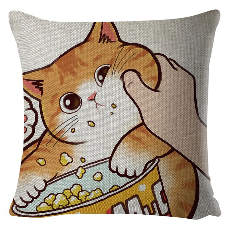 

Чехол для подушки 45x45 см с изображением кота