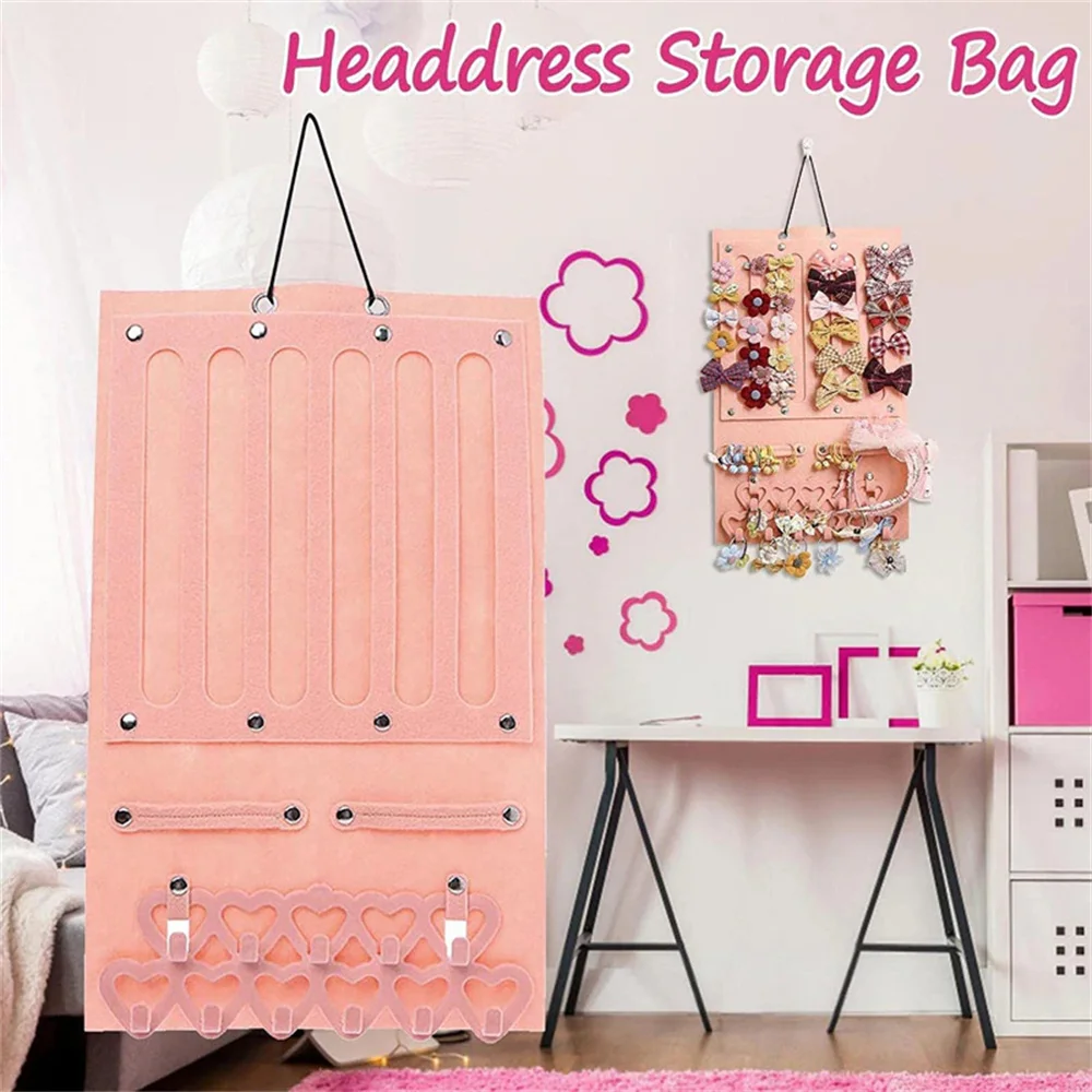 Hair Bows Organizer Large Capacity Headband Holder Wall Hanging Hair Clip Storage Hanger Space Saving Hair Girls Room Wall Decor
