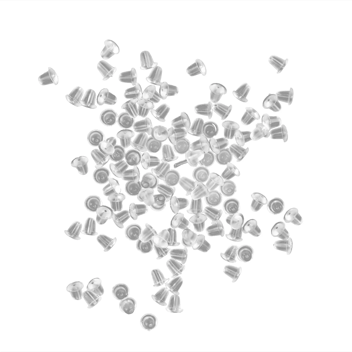 

100pcs Plastic Clear Earring Backs Backings (White)