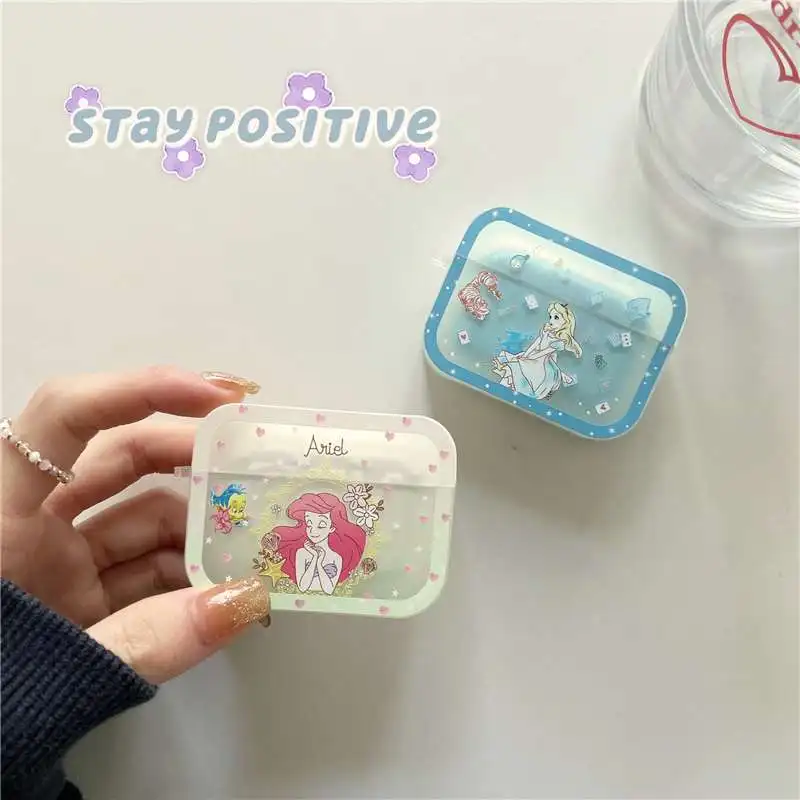 

Disney Princess Alice Ariel silicone Earphones Case for Apple AirPods Air Pods 1 2 3 Pro Cover Protective Headphone Box Bag