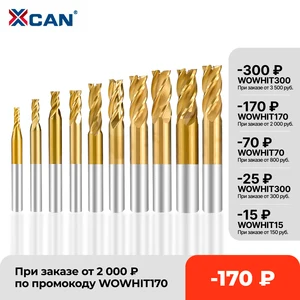 Фреза XCAN 71011 шт., фреза из быстрорежущей стали с титановым покрытием, 1,5-12 мм, насадки для фрезерного станка с 4 канавками