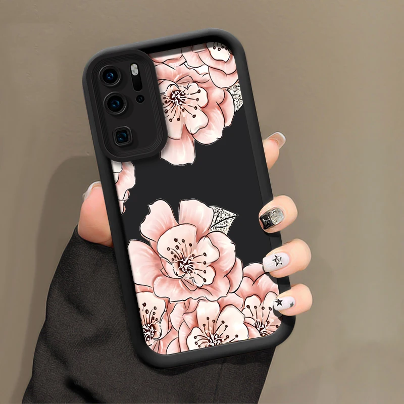 Силиконовый чехол с цветами для Huawei P30 P50 P20 P40 Pro Lite P Smart 2019 защита объектива камеры