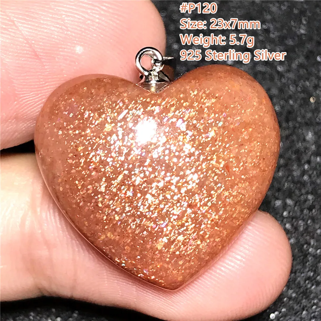 

Top Natural Gold Strawberry Gold Sunstone Pendant For Women Lady Men Gift Crystal Flash Light Beads Silver Stone Jewelry AAAAA