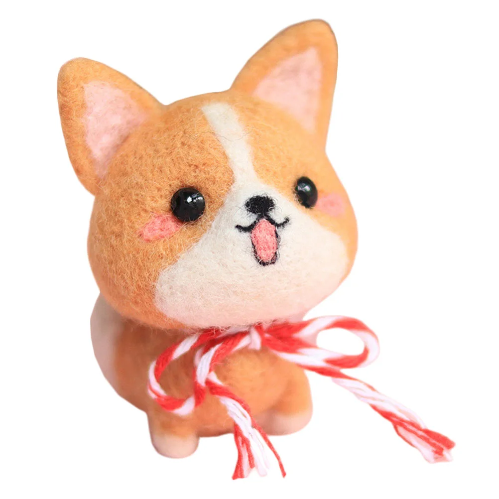 

Dog Felting Wool Felt Needle Supplies Crafts Fiber Needles Handle Yarn Animal Plush Diy Kit Corgi