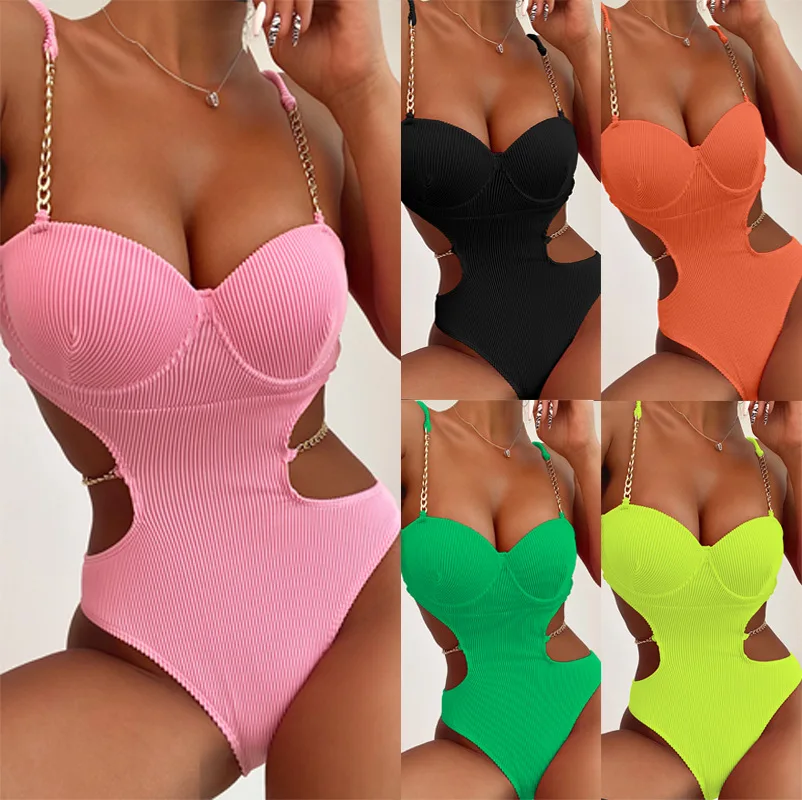 2022 New Sexy Women's Swimsuit European and American Women One-piece Swimsuit Sexy Summer Beach Swimsuit