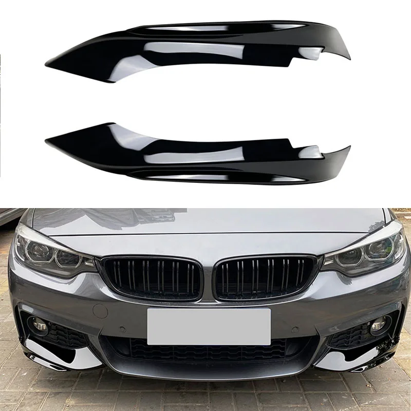 

Gloss Black Car Front Bumper Side Splitter Cover Air Vent Intake Spoiler Canard Lip ABS For BMW F32 F33 F36 M-Tech 2014-2020