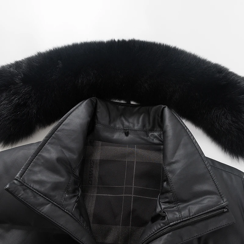 BATMO 2023 Новое поступление высокое качество 90% белый утиный пух кожаные куртки для