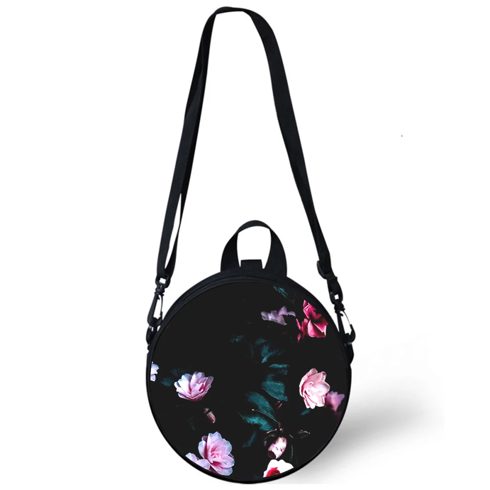 Flowers Floral Rose Plant Peony Child kindergarten Bag 3D Print Crossbody Bags For School Women Mini Round Bagpacks Rugtas Bag