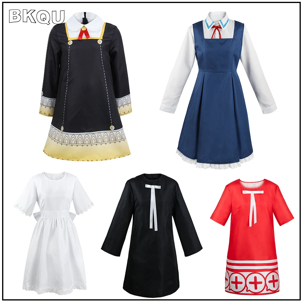 

BKQU Anime SPY X FAMILY Anya Forger Cosplay Costume Black Dress Uniform Full Set Stockings Halloween Carnival Party Clothes