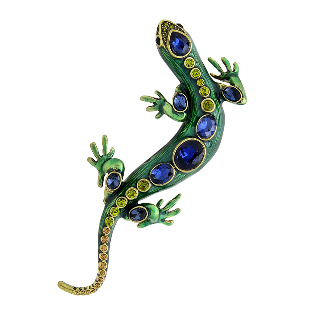 

CINDY XIANG New Crystal Lizard Brooches for Women and Men Animal Pins Summer Shining Rhinestone Brooch Jewelry Kids Accessories