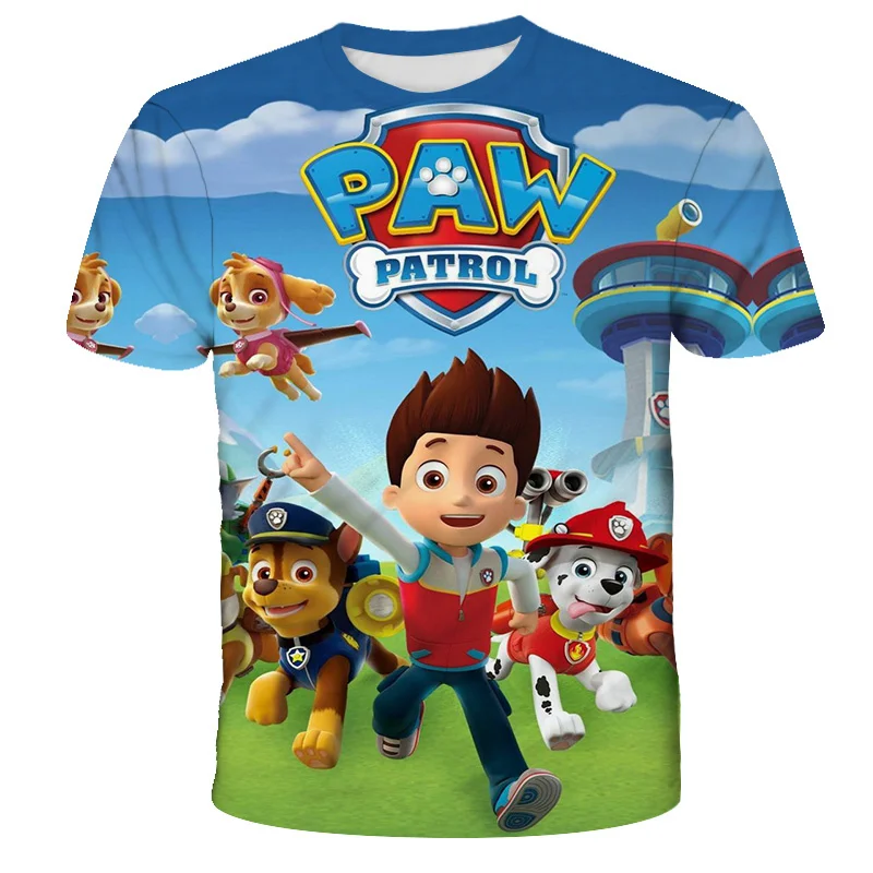 

PAW Patrol Kids Clothing Tops Boy T-shirt Game 3D Print T Shirts Funny Anime Short Sleeve Tee Baby Girls Tshirt W02