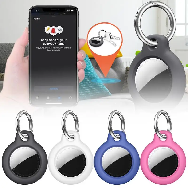 For Airtag PC Mini Protective Cover GPS Tracker Keychain HolderCase Antilost Keychain Bluetooth Key Finder Case GPS mini Locator