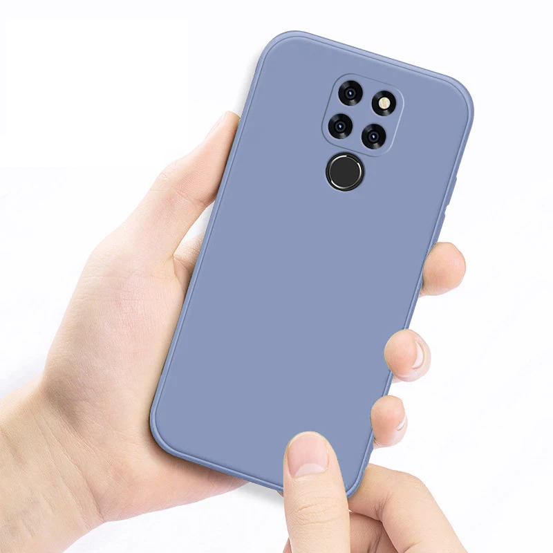 Оригинальный мягкий карамельный чехол для телефона Huawei Mate 20 Pro Lite X Square Liquid Silicone Back