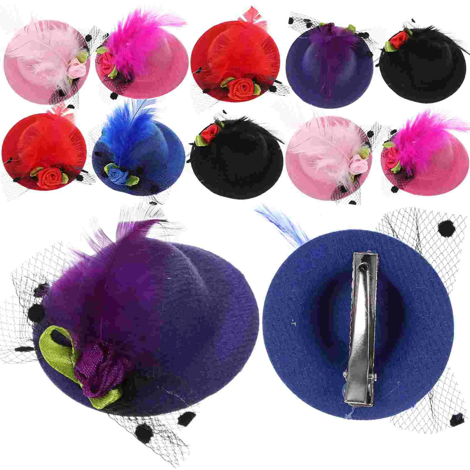 

Hair Mini Hat Clip Hats Party Hairpins Fascinator Kids Clips Fasinator Barrette Costume Girl Tea Decorative Kid Girls Decors Diy