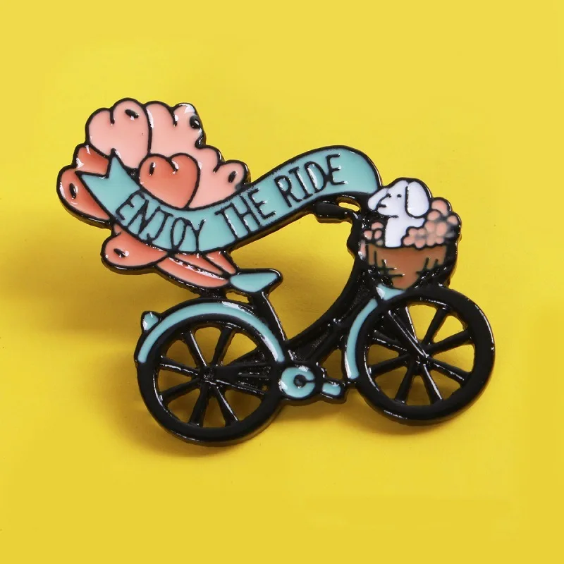 

XM-funny New cartoon brooch IG popular creative alloy personality bicycle brooch clothing bag pin accessory badge