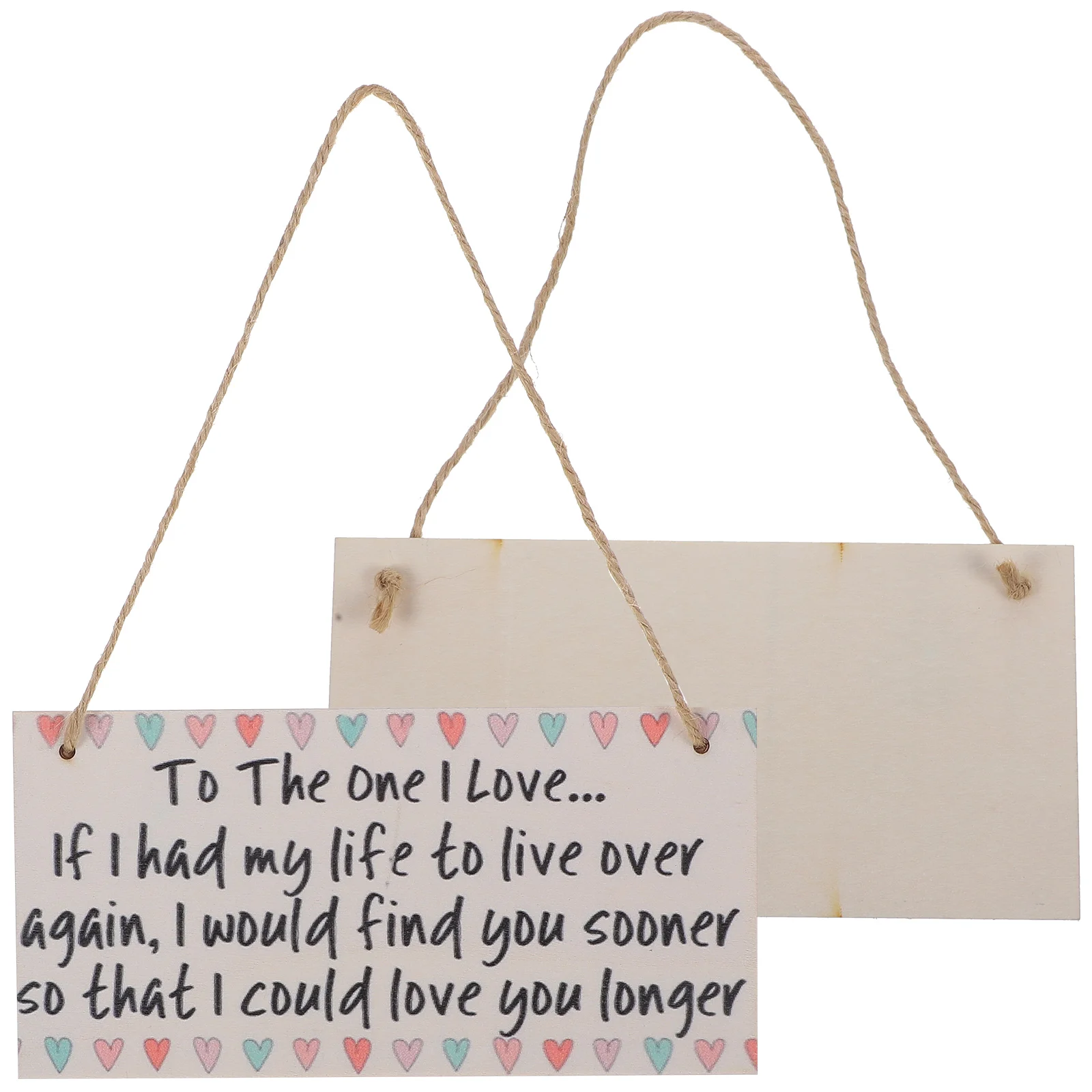 

2pcs Household Hanging Wooden Plaque Unique Declaration of Love Wooden Hanging Board Home Decor