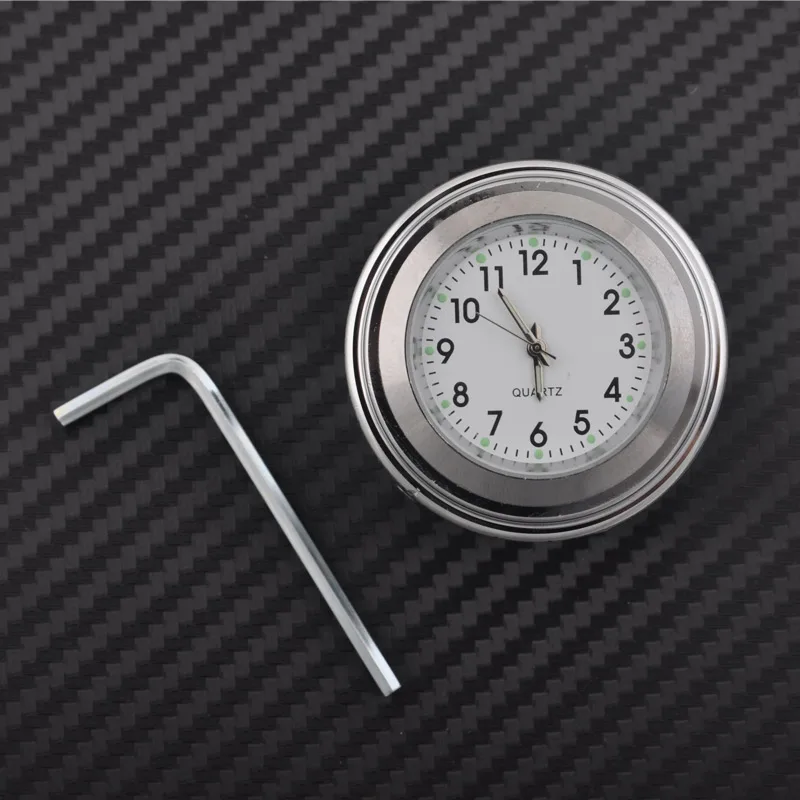 

Waterproof Luminous 7/8" Motorcycle Bike Handlebar Thermometer Mount Dial Quartz Clock Watch Aluminum Universal Motorbike Access
