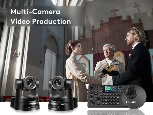 Фото Лучшая цена, быстрая доставка FoMaKo NDI PTZ-камера Bundle 20X HDMI 3G-SDI IP PoE HDMI PTZ-контроллер камеры Клавиатура BN202 №2